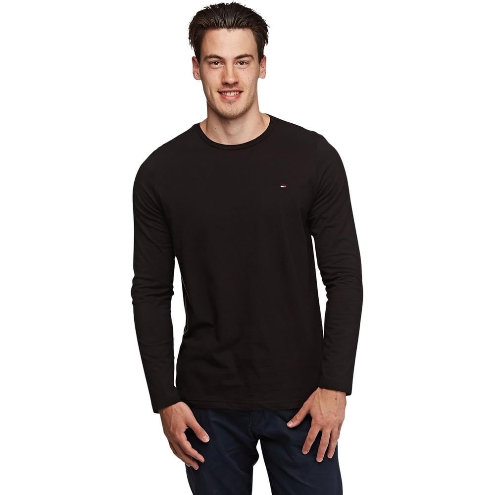 CAMISETA TOMMY HILFIGER FLAG MANGA LARGA PARA HOMBRE | NEGRO - 1