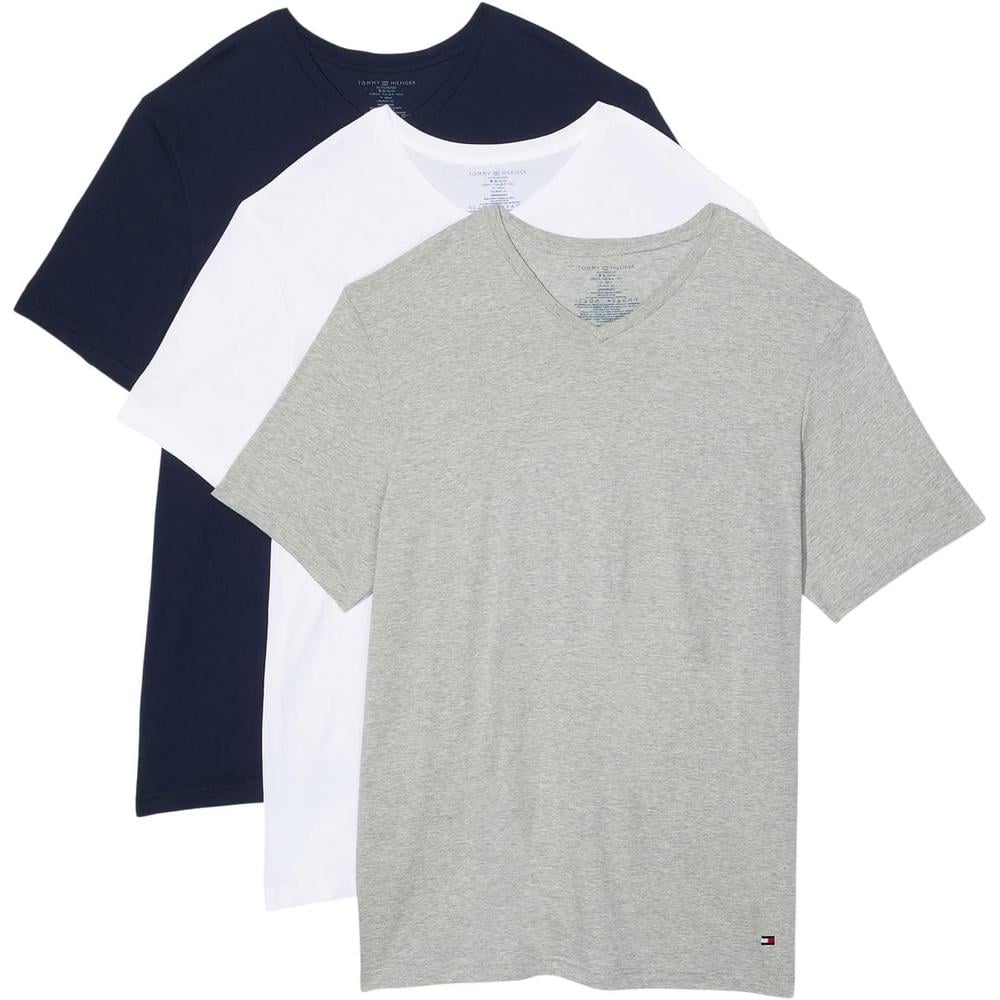 CAMISETA INTERIOR TOMMY HILFIGER COTTON CLASSIC V-NECK 3 PACK PARA HOMBRE | MULTICOLOR - 1