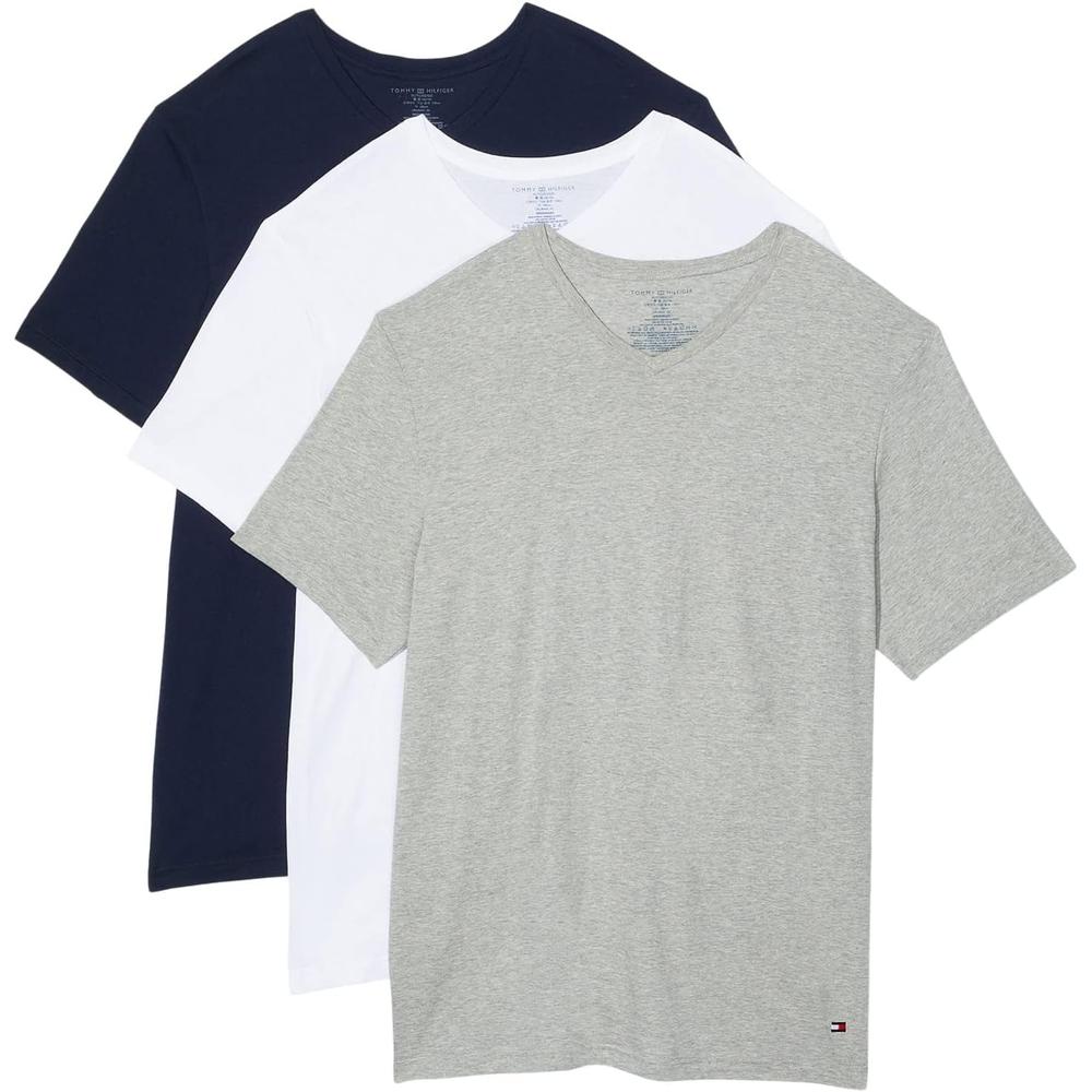 CAMISETA INTERIOR TOMMY HILFIGER COTTON CLASSIC V-NECK 3 PACK PARA HOMBRE | MULTICOLOR - 1