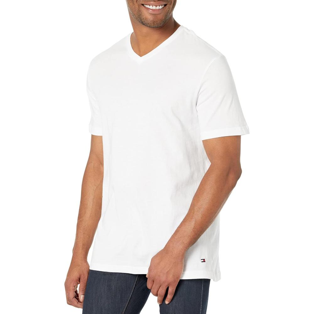 CAMISETA INTERIOR TOMMY HILFIGER COTTON CLASSIC V-NECK 3 PACK PARA HOMBRE | MULTICOLOR - 4