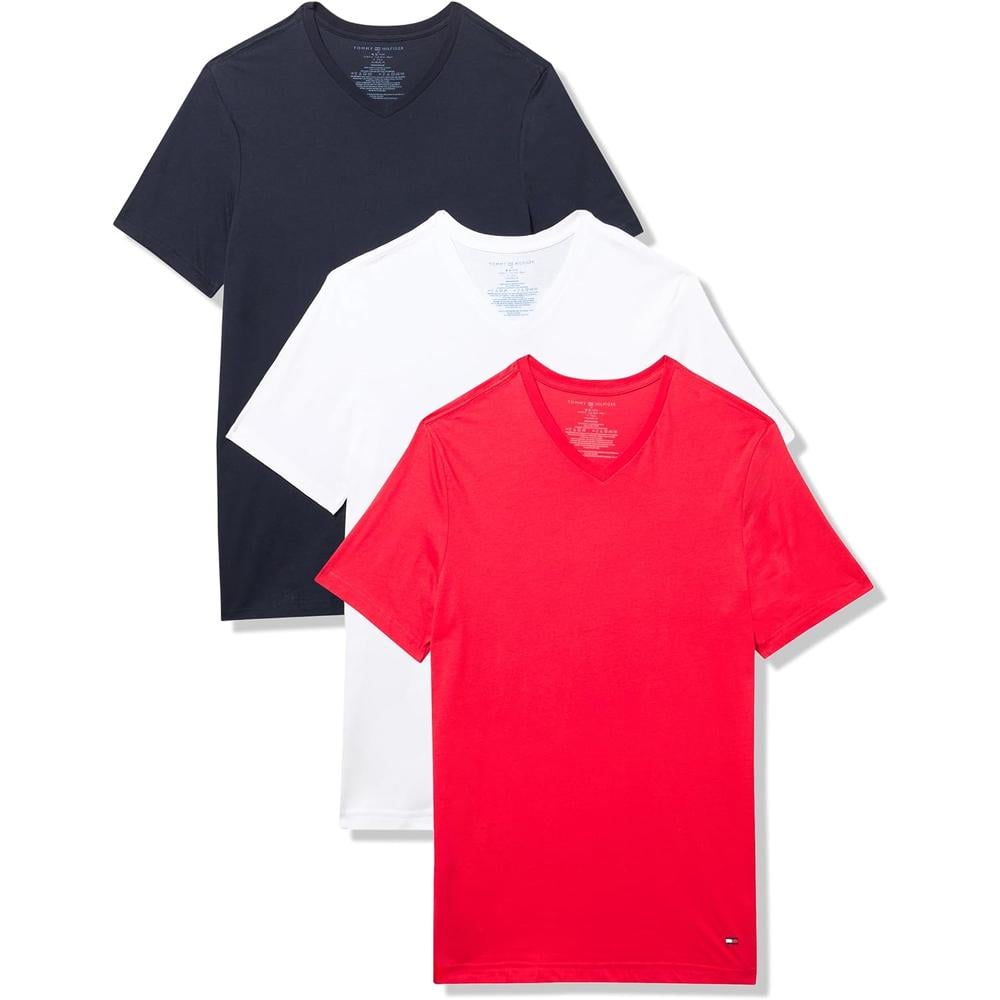 CAMISETA TOMMY HILFIGER COTTON CLASSIC 3-PACK V-NECK PARA HOMBRE | MULTICOLOR - 1