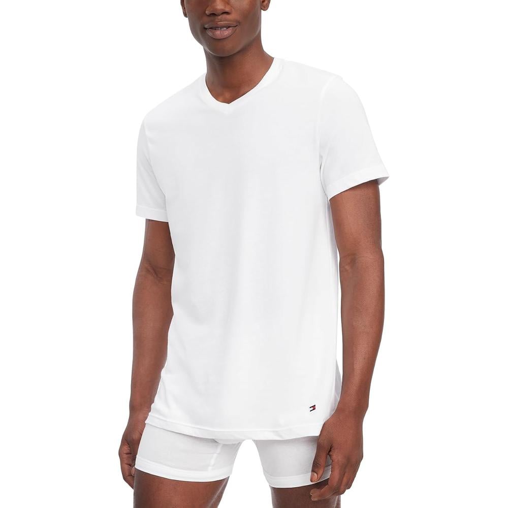 CAMISETA INTERIOR TOMMY HILFIGER COTTON CLASSIC V-NECK 3 PACK PARA HOMBRE | MULTICOLOR - 4
