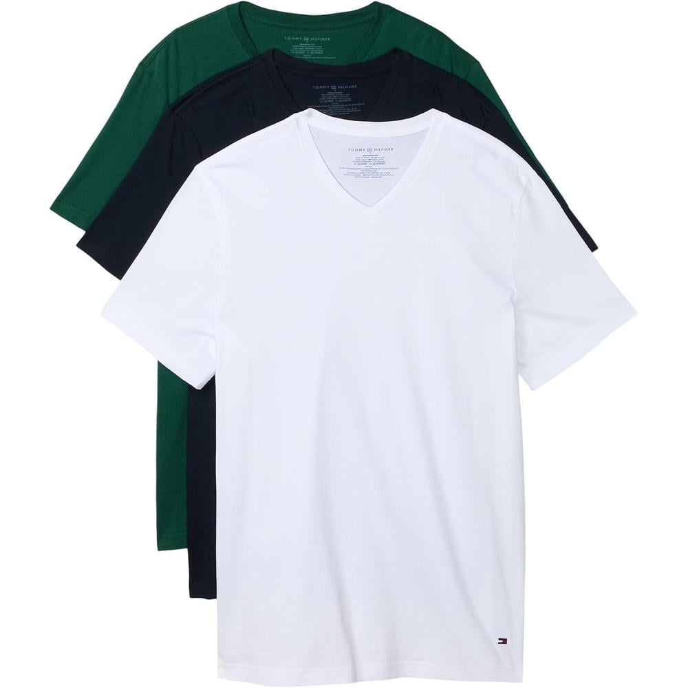 CAMISETA INTERIOR TOMMY HILFIGER COTTON CLASSIC V-NECK 3 PACK PARA HOMBRE | MULTICOLOR - 1