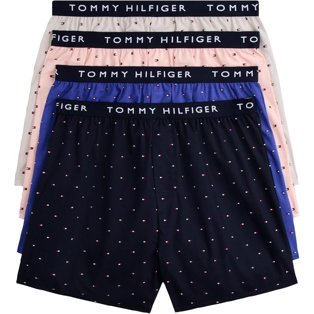 BOXER TOMMY HILFIGER WOVEN COTTON 4-PACK PARA HOMBRE | MULTICOLOR - 1