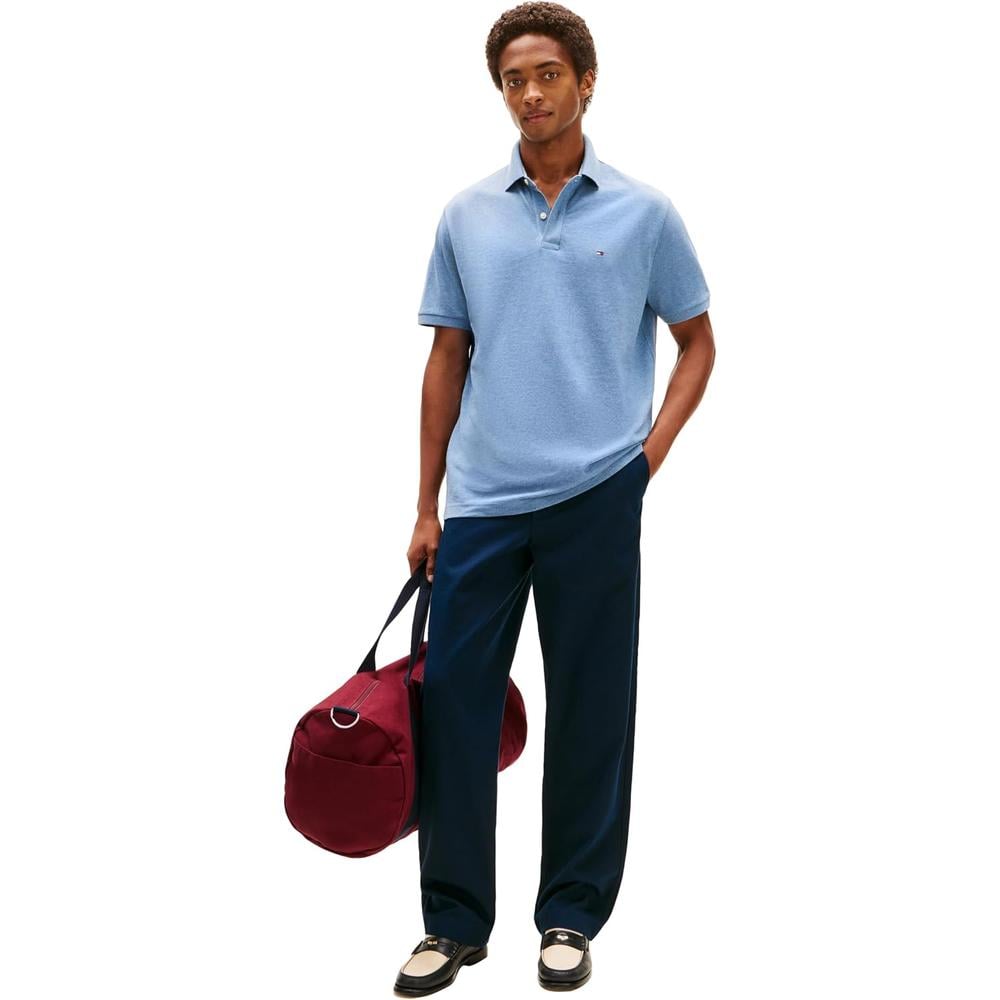 POLO PARA HOMBRE TOMMY HILFIGER REGULAR FIT MANGA CORTA AZUL MEDIO - 3