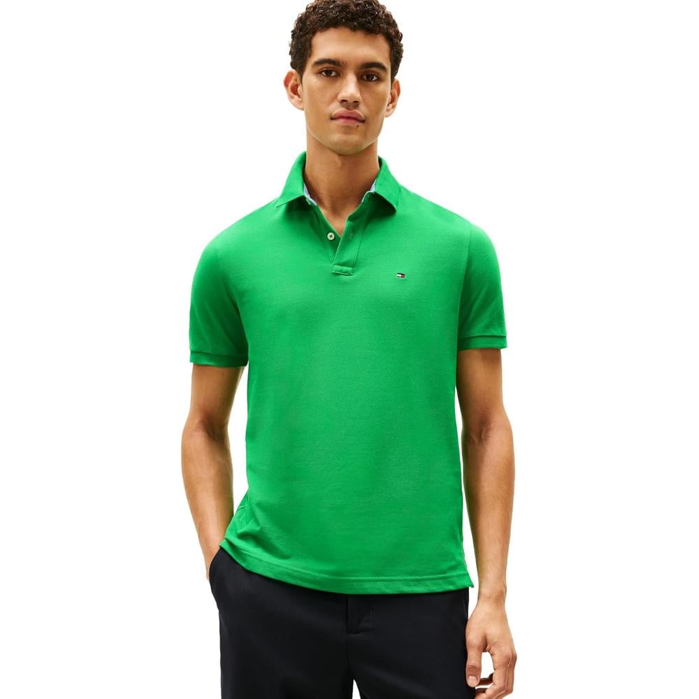 POLO PARA HOMBRE TOMMY HILFIGER REGULAR FIT MANGA CORTA VERDE HELECHO - 1