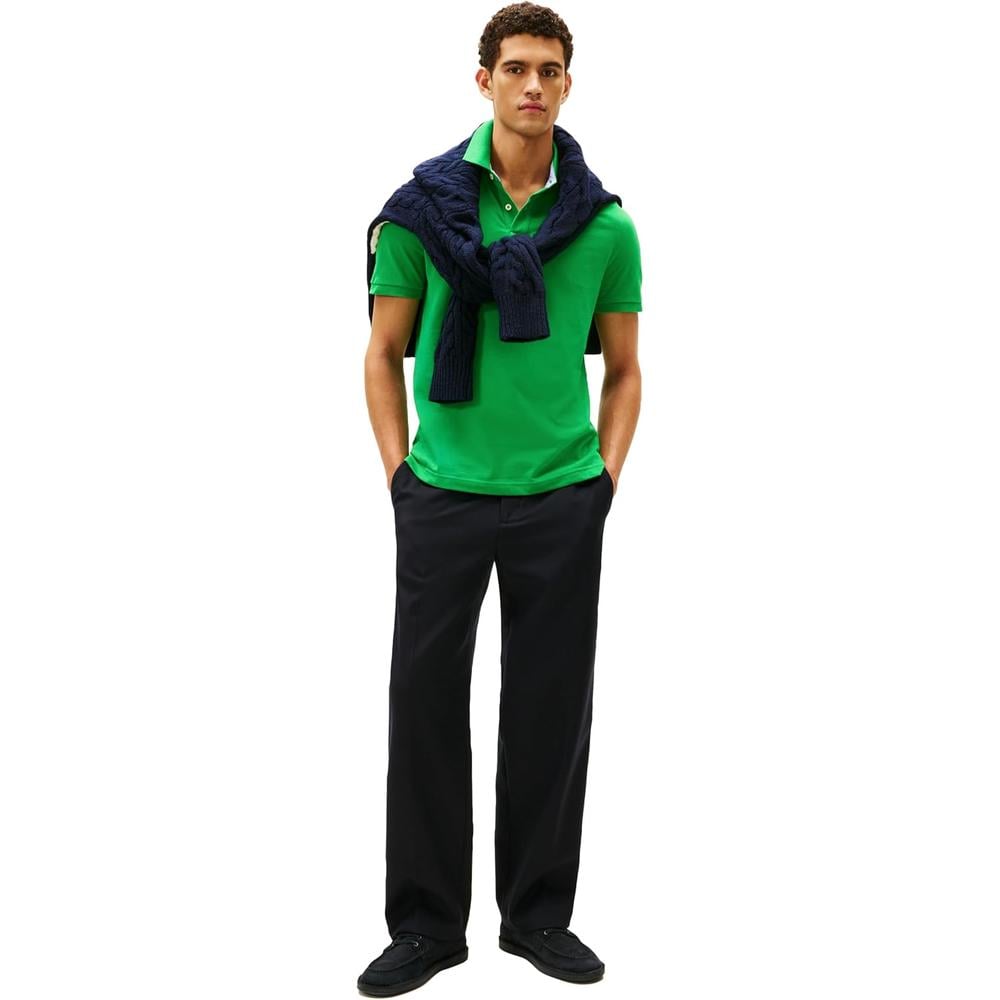POLO PARA HOMBRE TOMMY HILFIGER REGULAR FIT MANGA CORTA VERDE HELECHO - 3