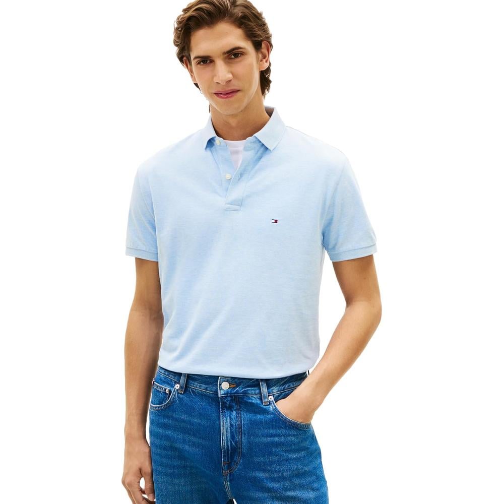 POLO PARA HOMBRE TOMMY HILFIGER REGULAR FIT MANGA CORTA AZUL JASPEADO - 1