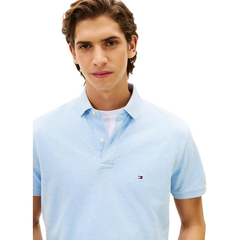 POLO PARA HOMBRE TOMMY HILFIGER REGULAR FIT MANGA CORTA AZUL JASPEADO - 2