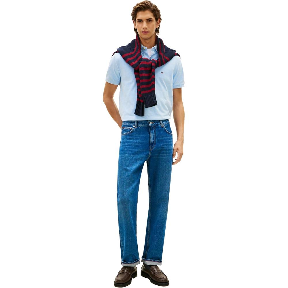 POLO PARA HOMBRE TOMMY HILFIGER REGULAR FIT MANGA CORTA AZUL JASPEADO - 3