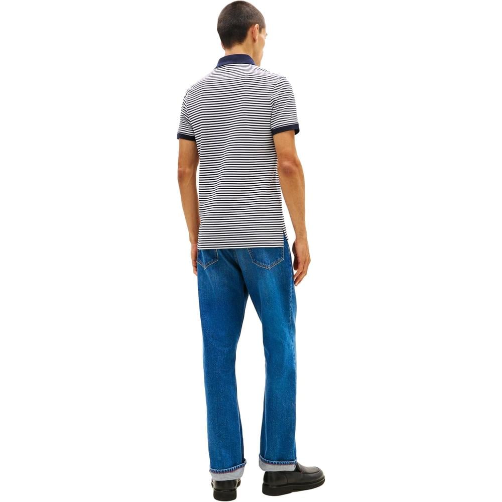 POLO PARA HOMBRE TOMMY HILFIGER 1985 SLIM FIT MANGA CORTA AZUL CIELO DESÉRTICO BLANCO - 4