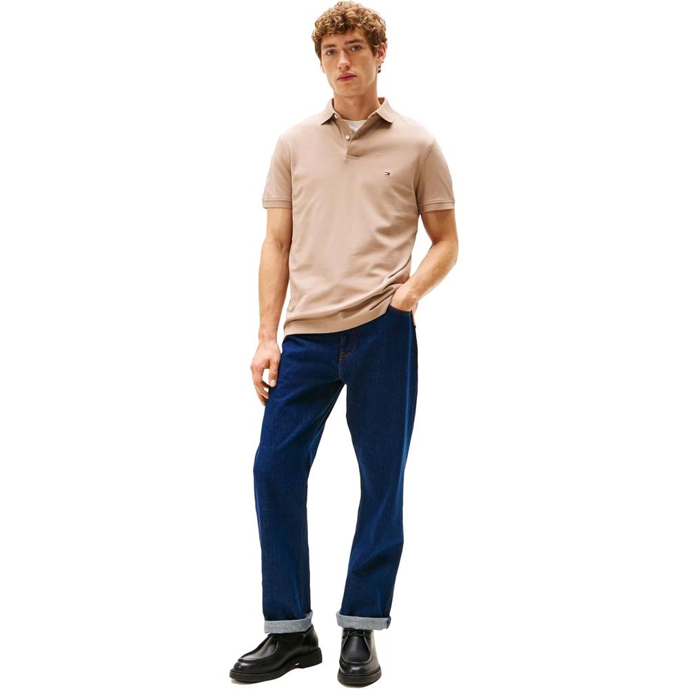POLO PARA HOMBRE TOMMY HILFIGER 1985 REGULAR FIT MANGA CORTA MARRÓN ARENA - 3