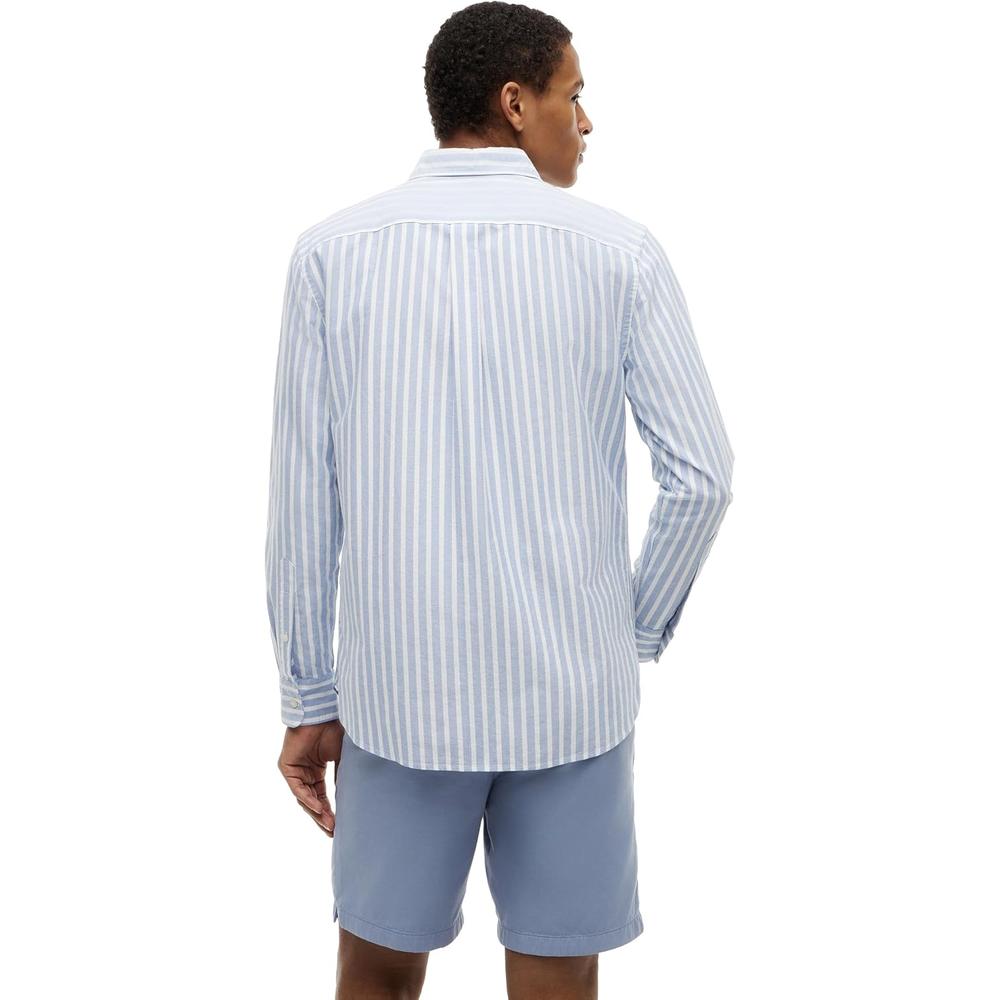 CAMISA PARA HOMBRE TOMMY HILFIGER OXFORD REGULAR FIT MANGA LARGA AZUL REGAL RAYAS - 4