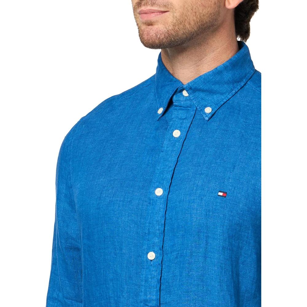 CAMISA PARA HOMBRE TOMMY HILFIGER REGULAR FIT MANGA LARGA AZUL ÓRBITA - 3