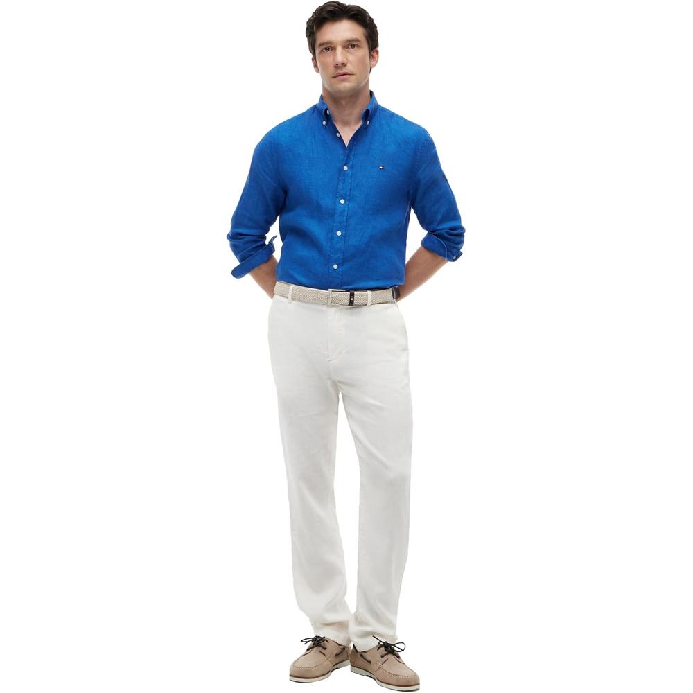 CAMISA PARA HOMBRE TOMMY HILFIGER REGULAR FIT MANGA LARGA AZUL ÓRBITA - 4