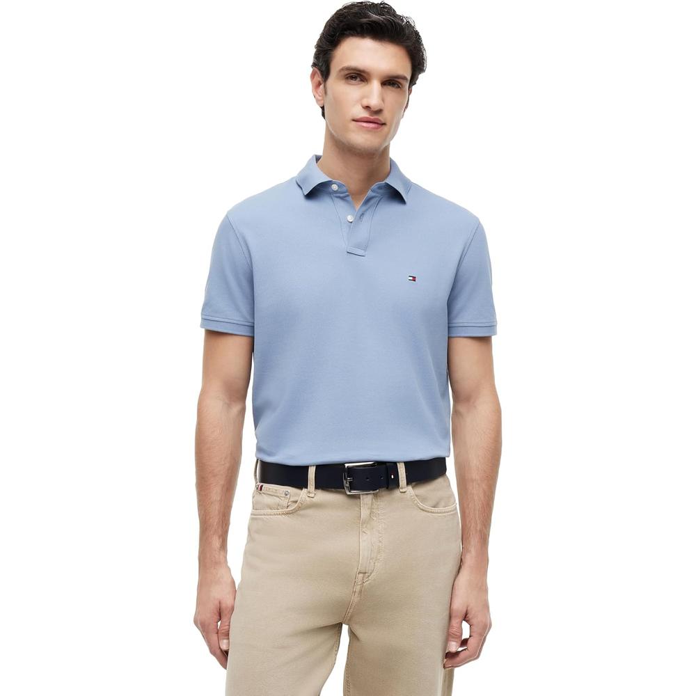 POLO PARA HOMBRE TOMMY HILFIGER 1985 REGULAR FIT MANGA CORTA AZUL FRESCO - 1