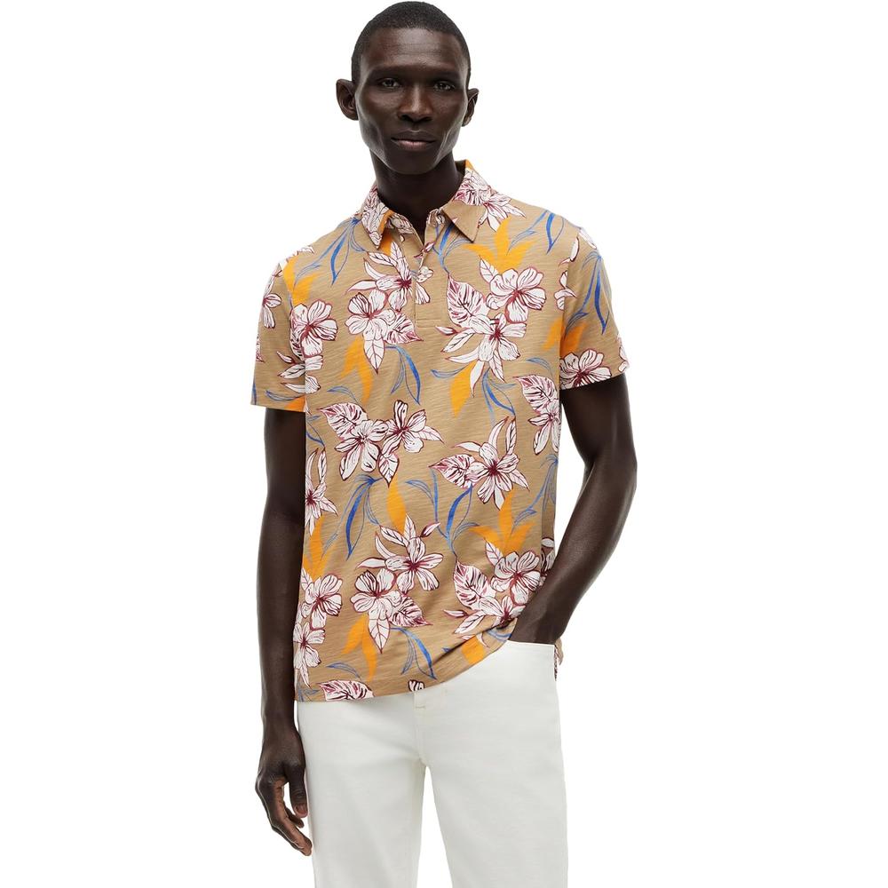 POLO PARA HOMBRE TOMMY HILFIGER REGULAR FIT MANGA CORTA KAKI BATIQUE FLORAL - 1