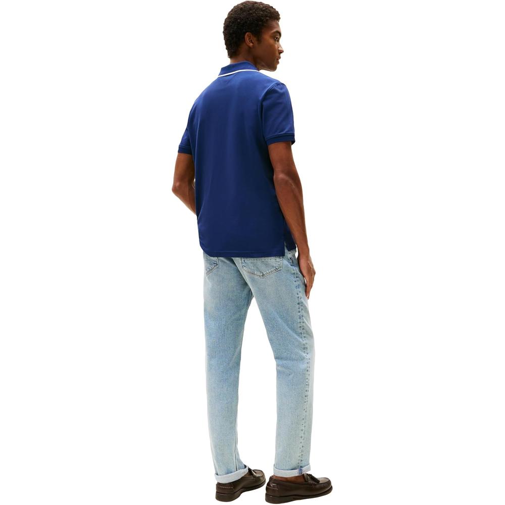 POLO PARA HOMBRE TOMMY HILFIGER REGULAR FIT MANGA CORTA AZUL CIELO CON DETALLE - 4