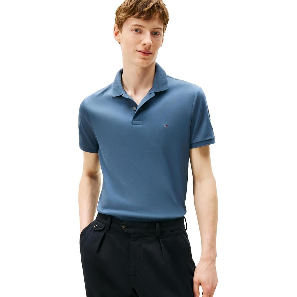 POLO PARA HOMBRE TOMMY HILFIGER REGULAR FIT MANGA CORTA AZUL EGEO - 1