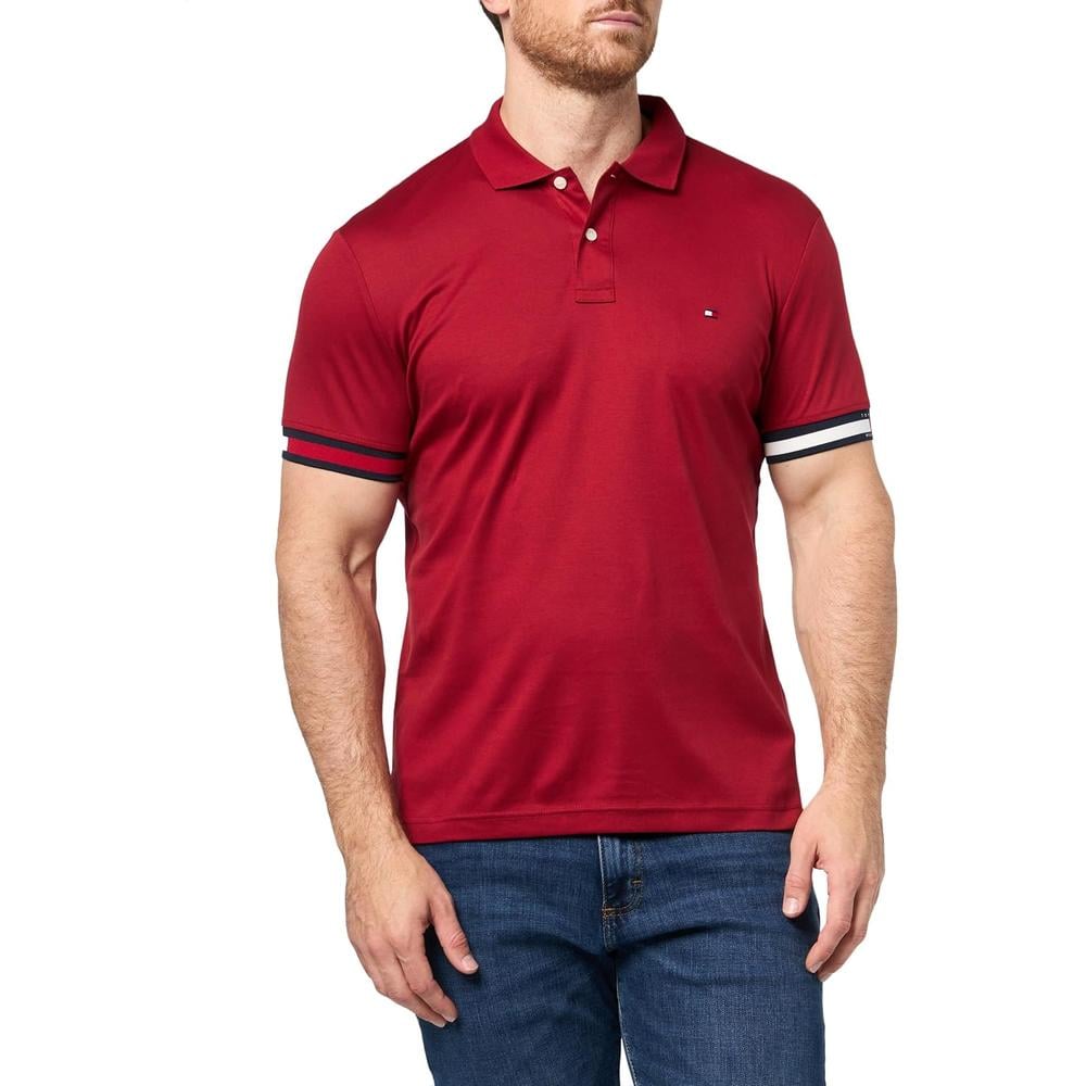 POLO PARA HOMBRE TOMMY HILFIGER LIQUID COTTON SLIM FIT MANGA CORTA ROJO REGATA - 3
