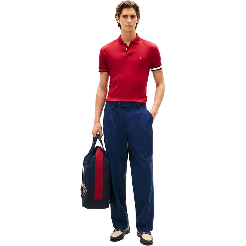 POLO PARA HOMBRE TOMMY HILFIGER LIQUID COTTON SLIM FIT MANGA CORTA ROJO REGATA - 4