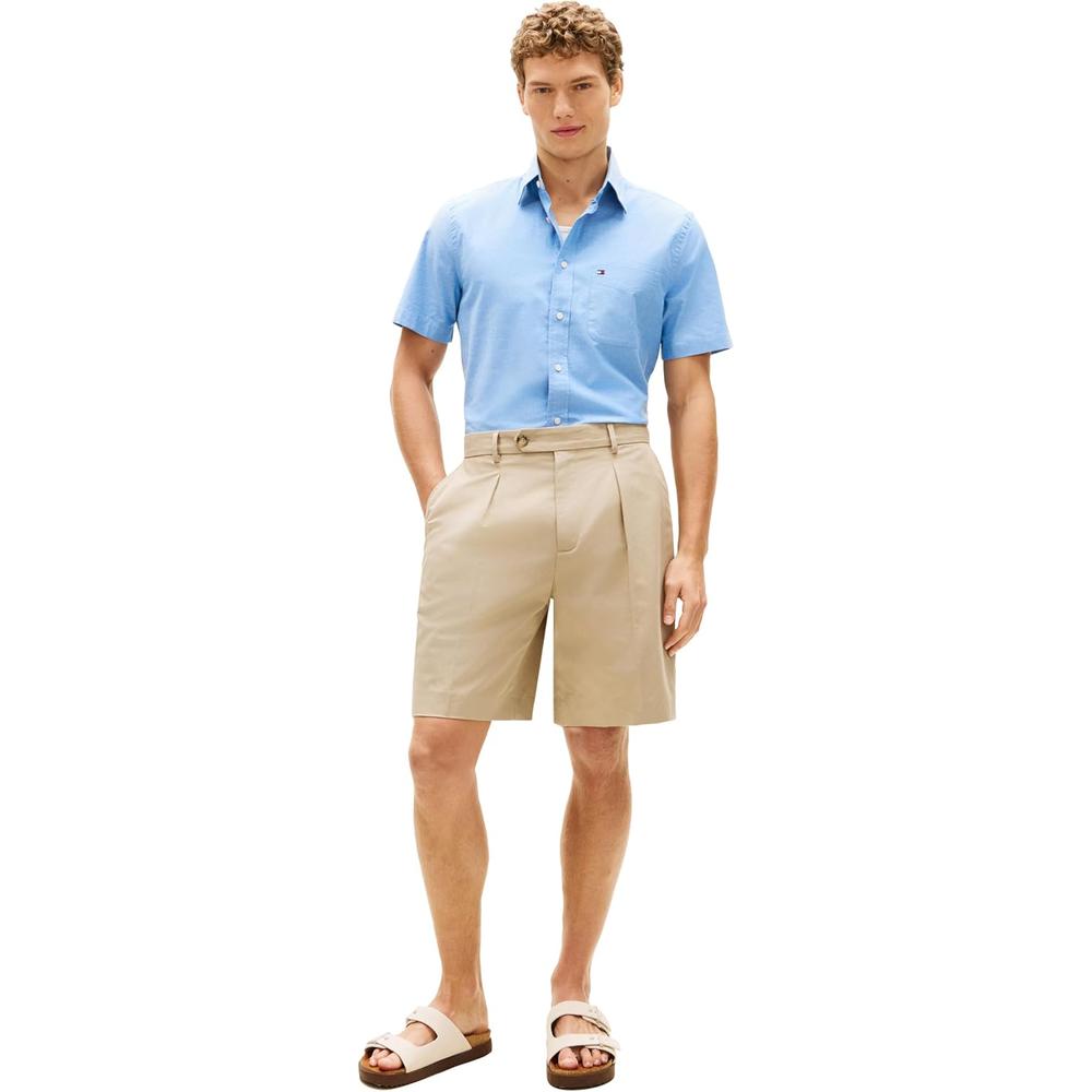 CAMISA PARA HOMBRE TOMMY HILFIGER REGULAR FIT MANGA CORTA AZUL MEDIO - 4