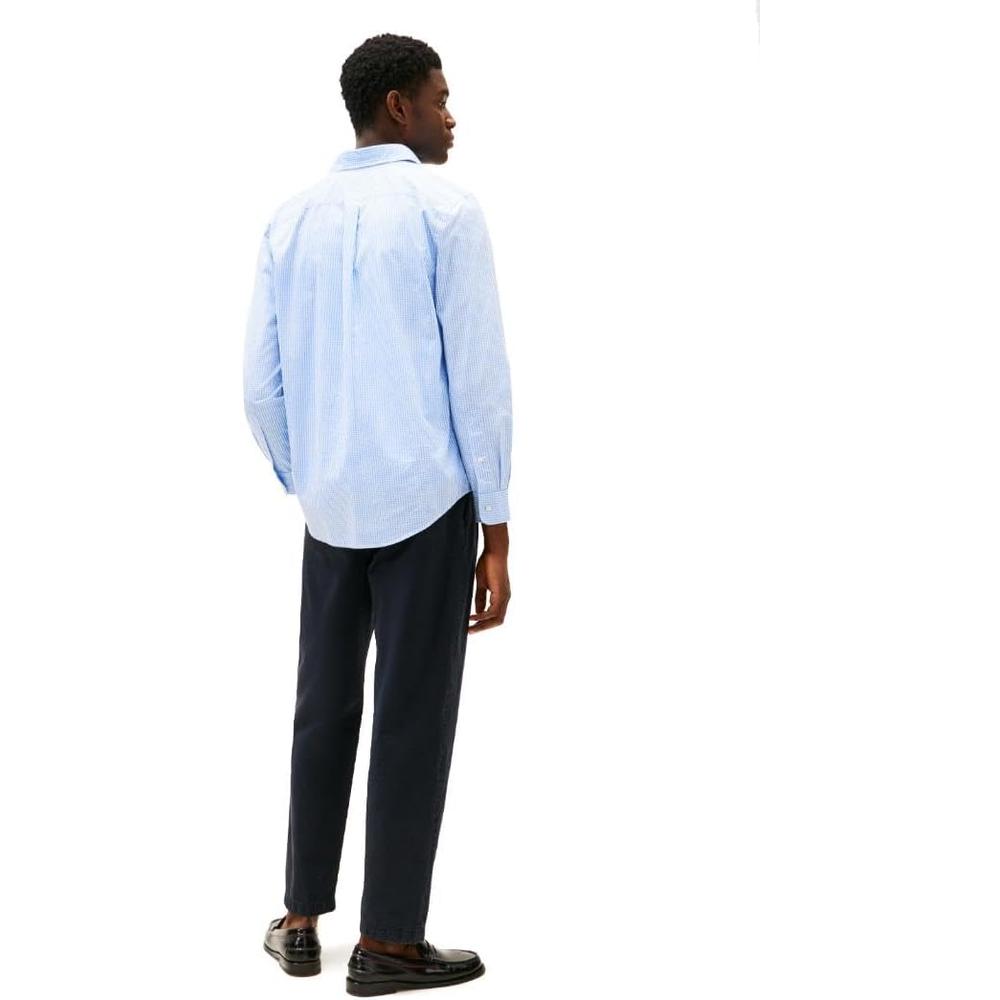 CAMISA PARA HOMBRE TOMMY HILFIGER REGULAR FIT MANGA LARGA AZUL DULCE BLANCO ÓPTICO - 4