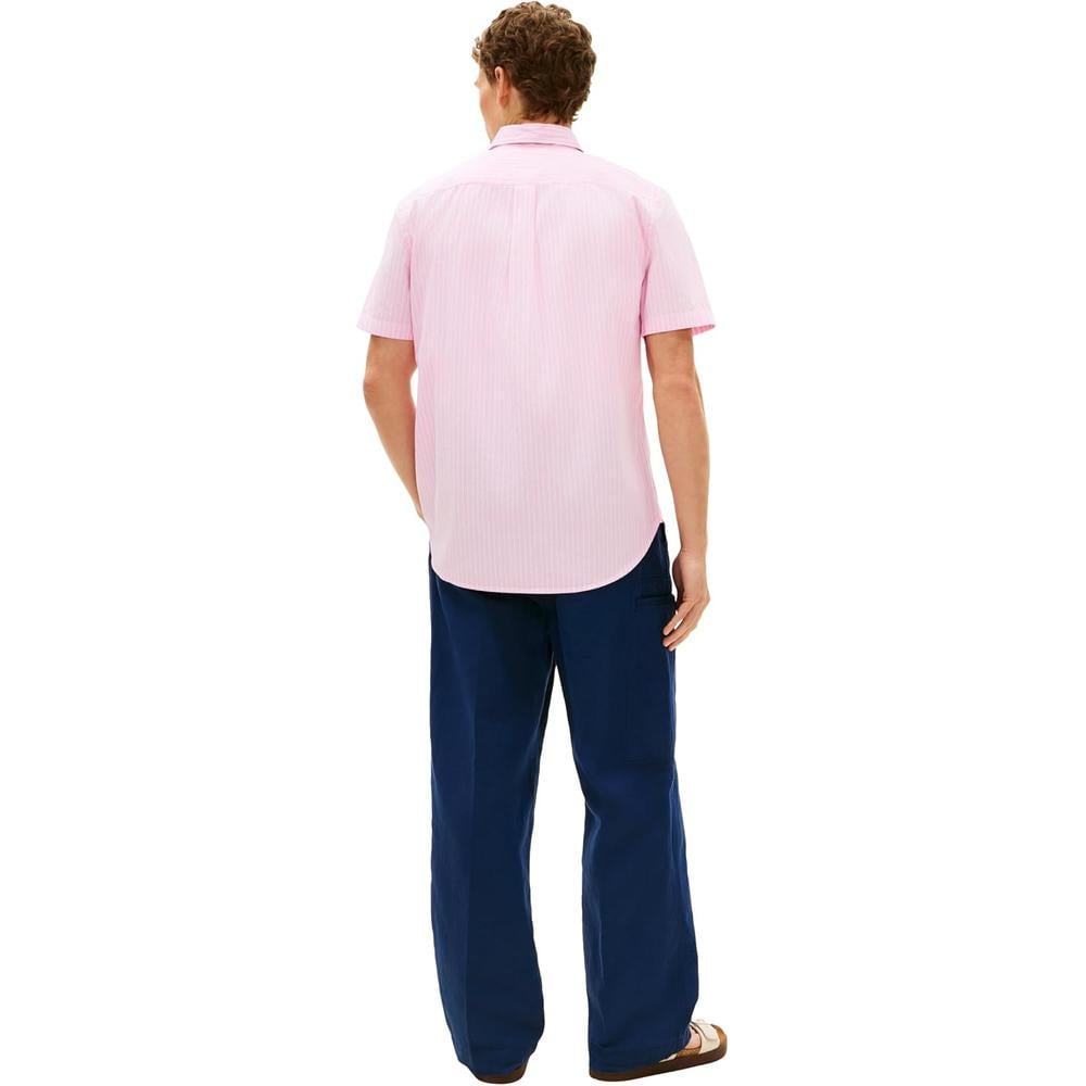 CAMISA PARA HOMBRE TOMMY HILFIGER REGULAR FIT MANGA CORTA ROSA CLÁSICO - 4