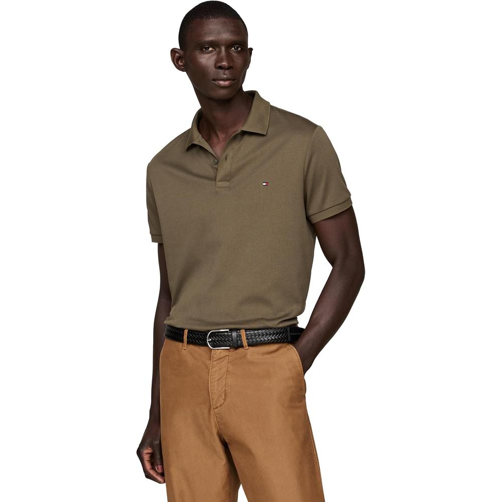 POLO PARA HOMBRE TOMMY HILFIGER REGULAR FIT MANGA CORTA VERDE MILITAR - 1