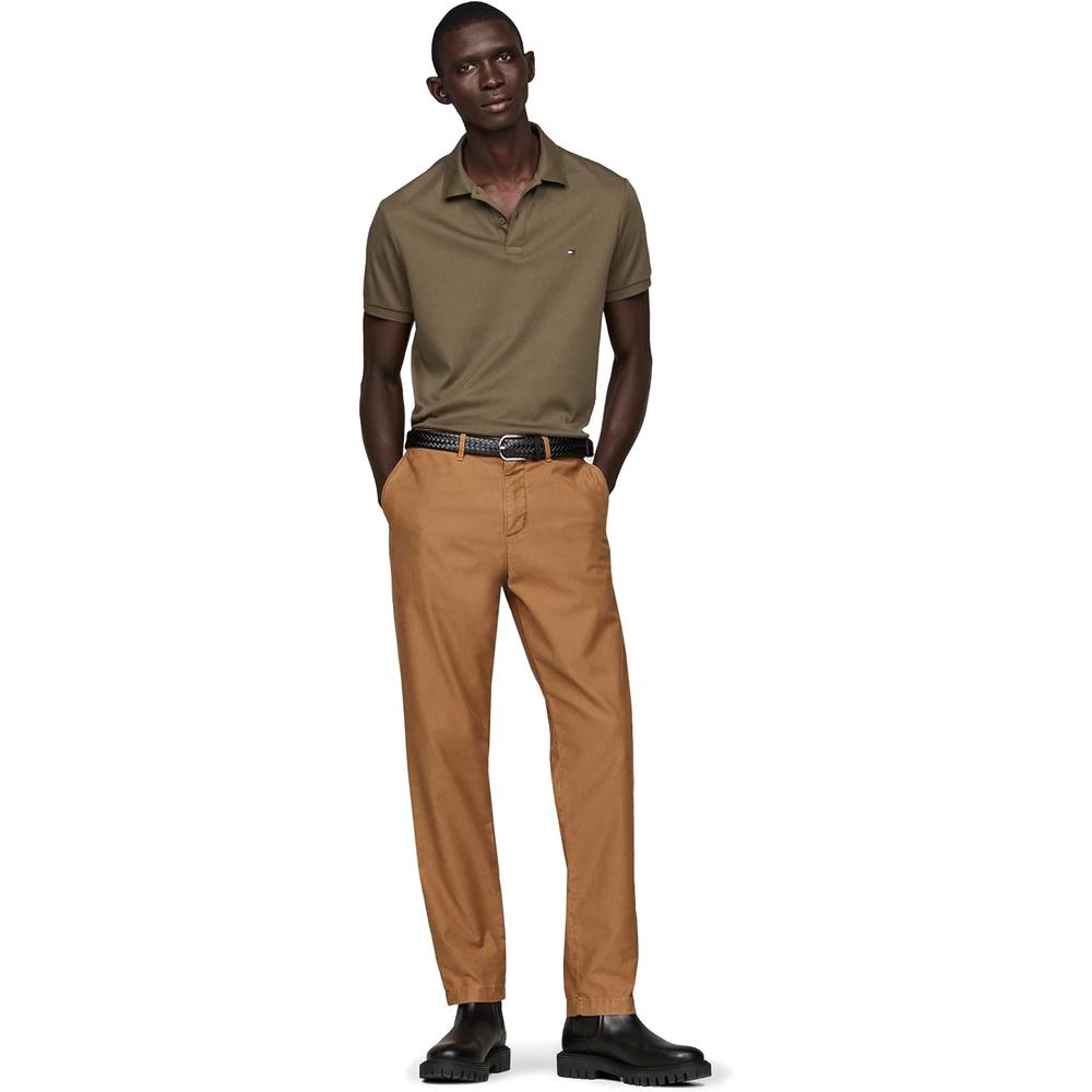 POLO PARA HOMBRE TOMMY HILFIGER REGULAR FIT MANGA CORTA VERDE MILITAR - 4