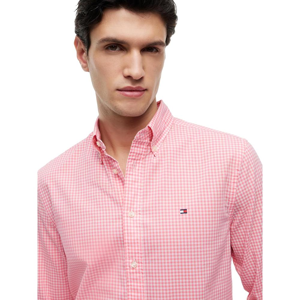 CAMISA PARA HOMBRE TOMMY HILFIGER REGULAR FIT MANGA LARGA ROSA MUÑECA - 2