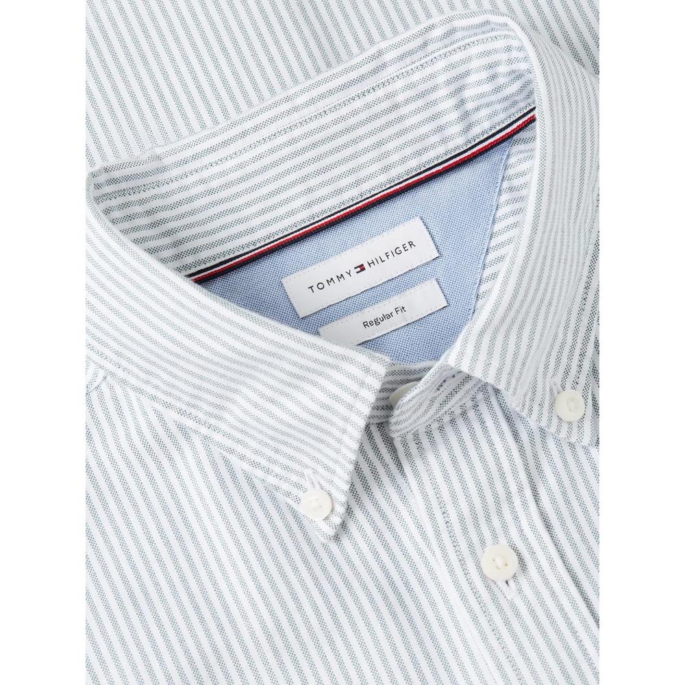 CAMISA PARA HOMBRE TOMMY HILFIGER OXFORD REGULAR FIT MANGA LARGA VERDE NUEVO BLANCO - 5