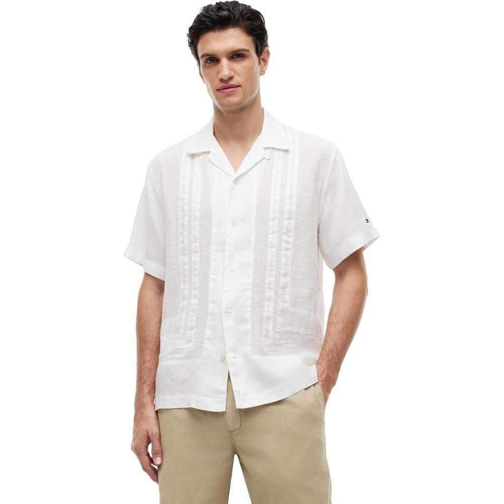 CAMISA PARA HOMBRE TOMMY HILFIGER MANGA CORTA LINO REGULAR FIT MULTICOLOR - 1