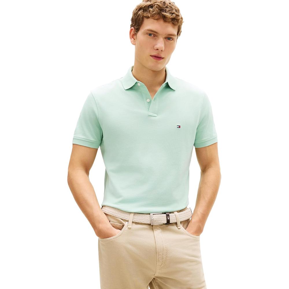 POLO PARA HOMBRE TOMMY HILFIGER 1985 REGULAR FIT MANGA CORTA MENTA APAGADO - 1