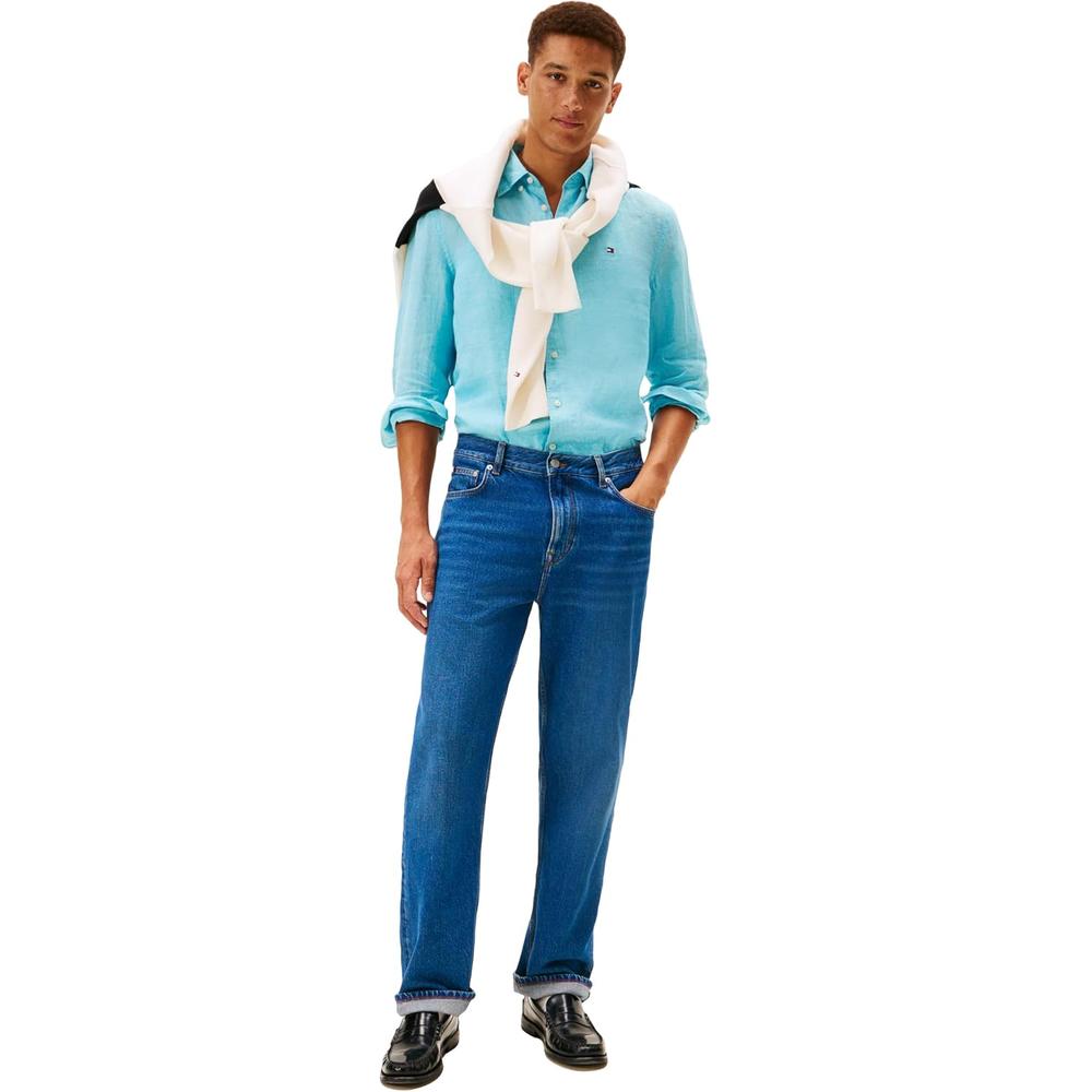CAMISA PARA HOMBRE TOMMY HILFIGER REGULAR FIT MANGA LARGA AZUL ROCÍO - 3