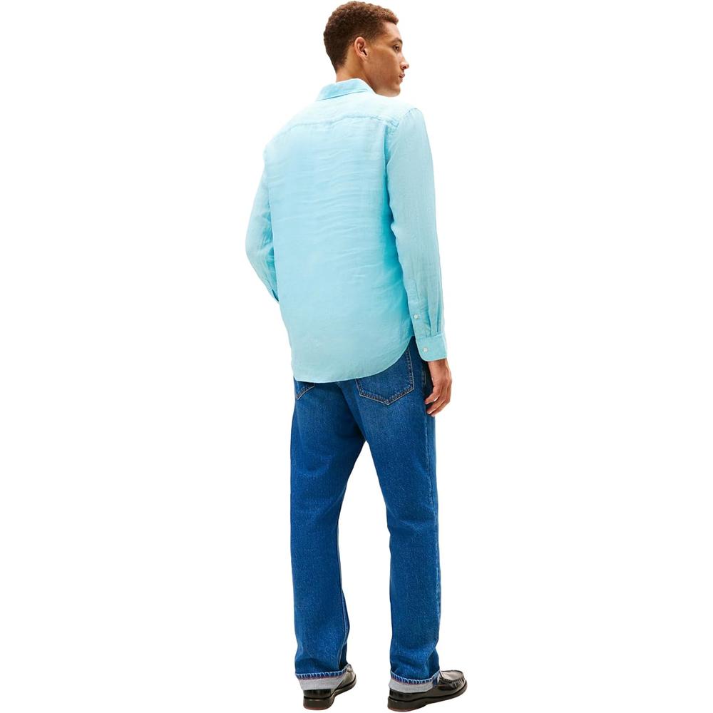 CAMISA PARA HOMBRE TOMMY HILFIGER REGULAR FIT MANGA LARGA AZUL ROCÍO - 4
