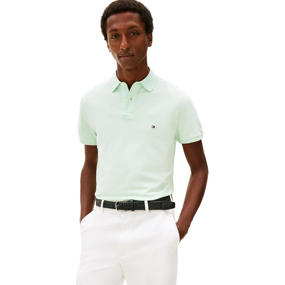 POLO PARA HOMBRE TOMMY HILFIGER 1985 REGULAR FIT MANGA CORTA VERDE ÓPALO - 1