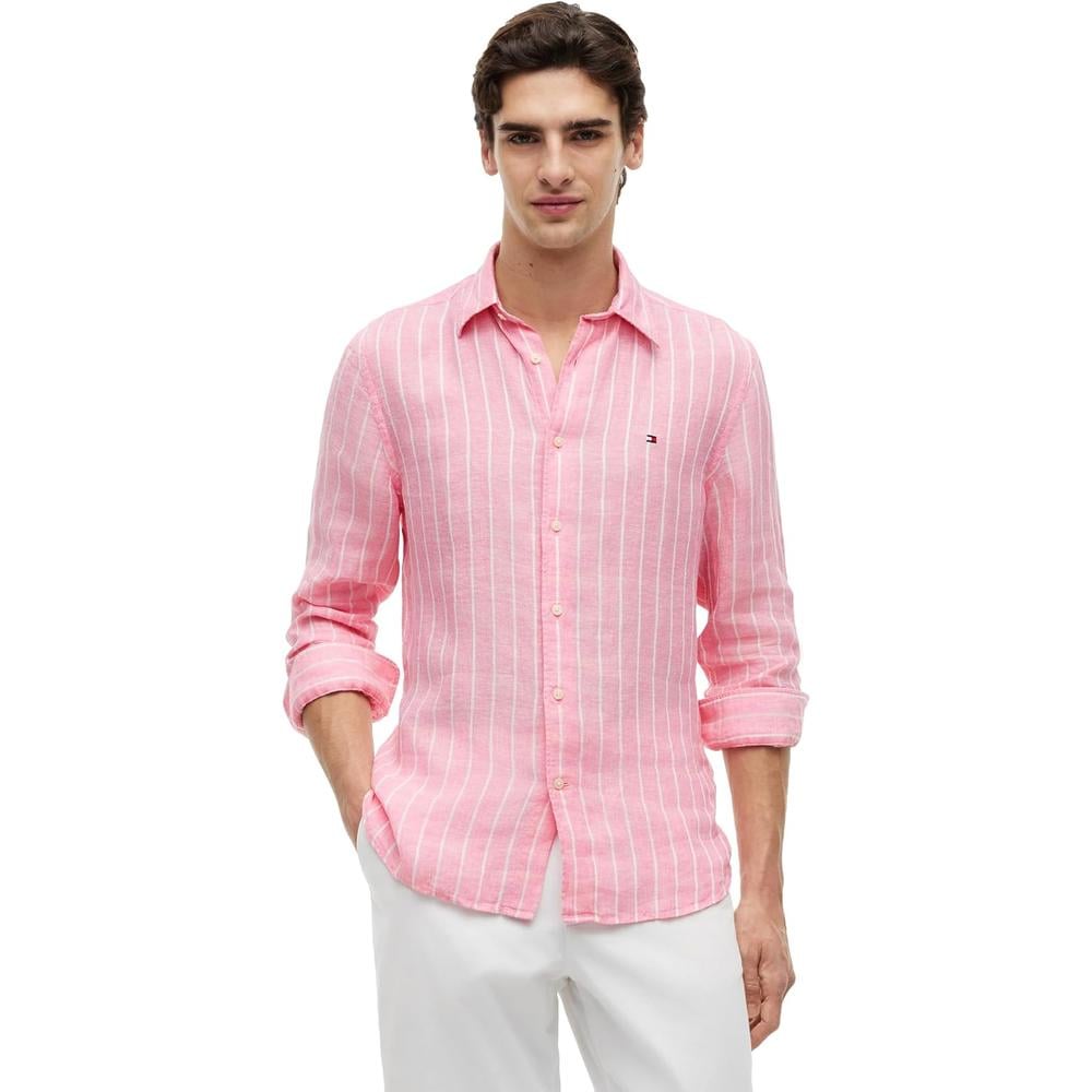 CAMISA PARA HOMBRE TOMMY HILFIGER REGULAR FIT MANGA LARGA ROSA MUÑECA - 1