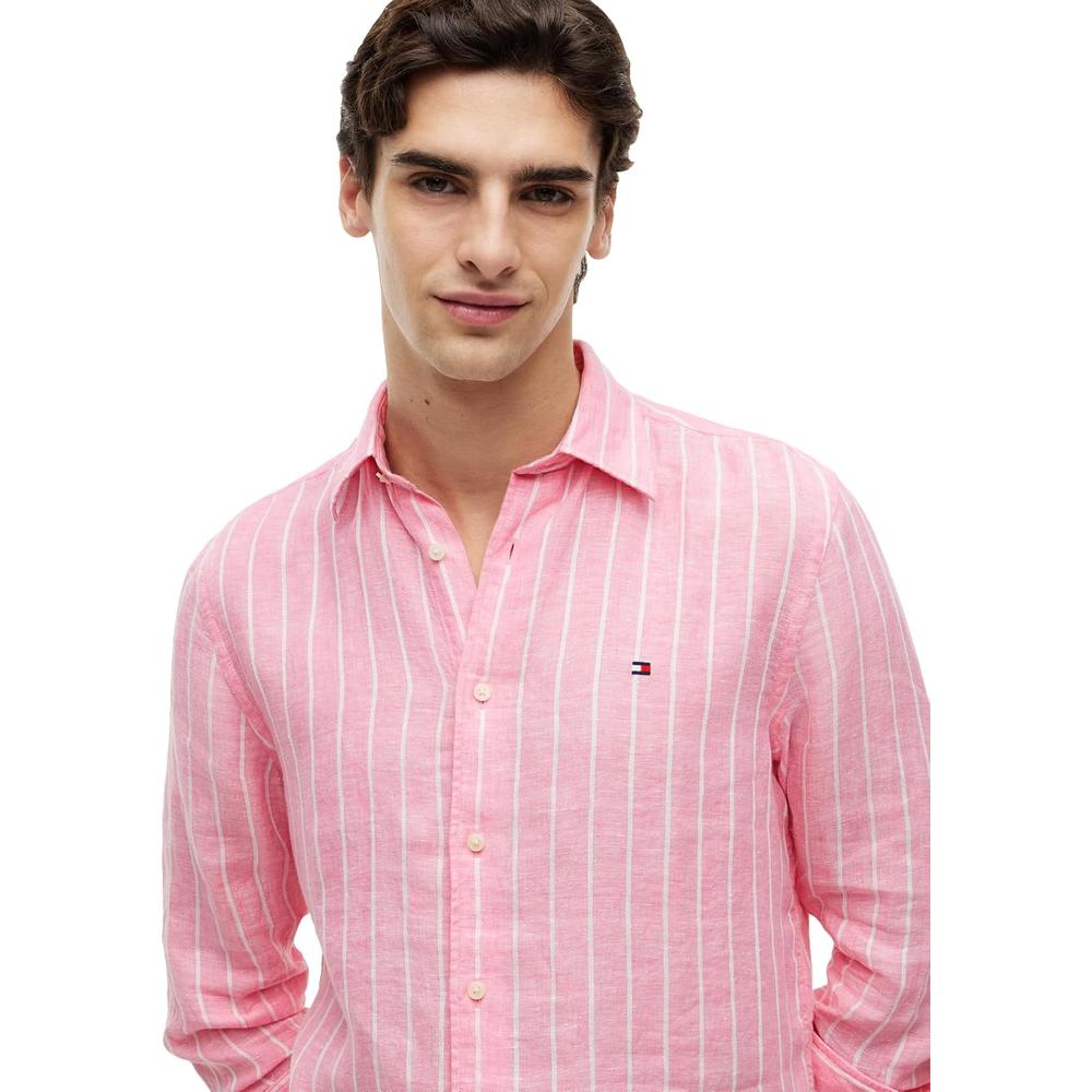 CAMISA PARA HOMBRE TOMMY HILFIGER REGULAR FIT MANGA LARGA ROSA MUÑECA - 2