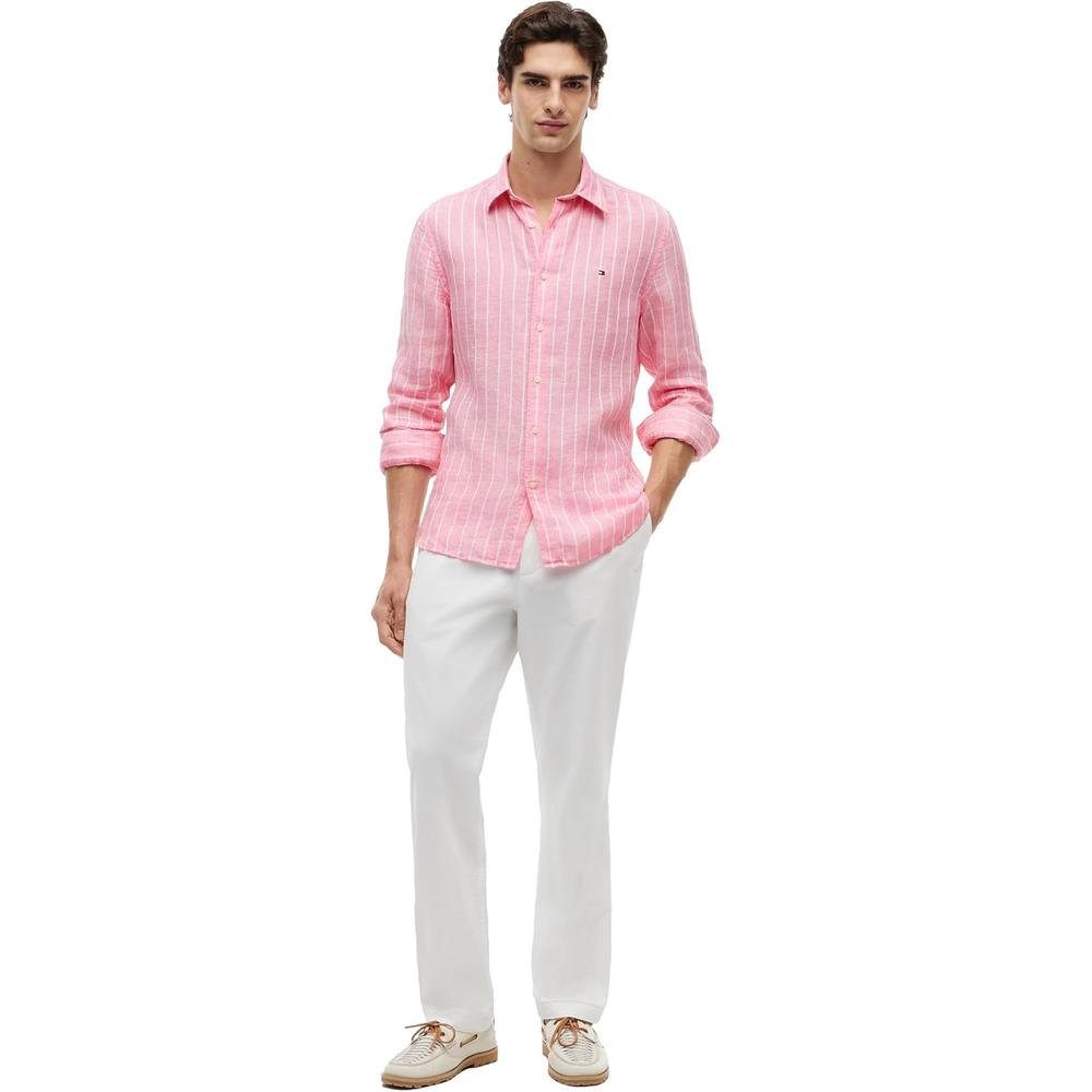 CAMISA PARA HOMBRE TOMMY HILFIGER REGULAR FIT MANGA LARGA ROSA MUÑECA - 3