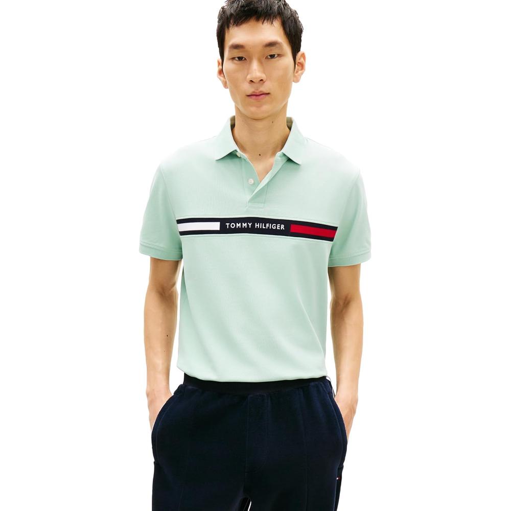 POLO PARA HOMBRE TOMMY HILFIGER REGULAR FIT MANGA CORTA MENTA SUAVE - 1