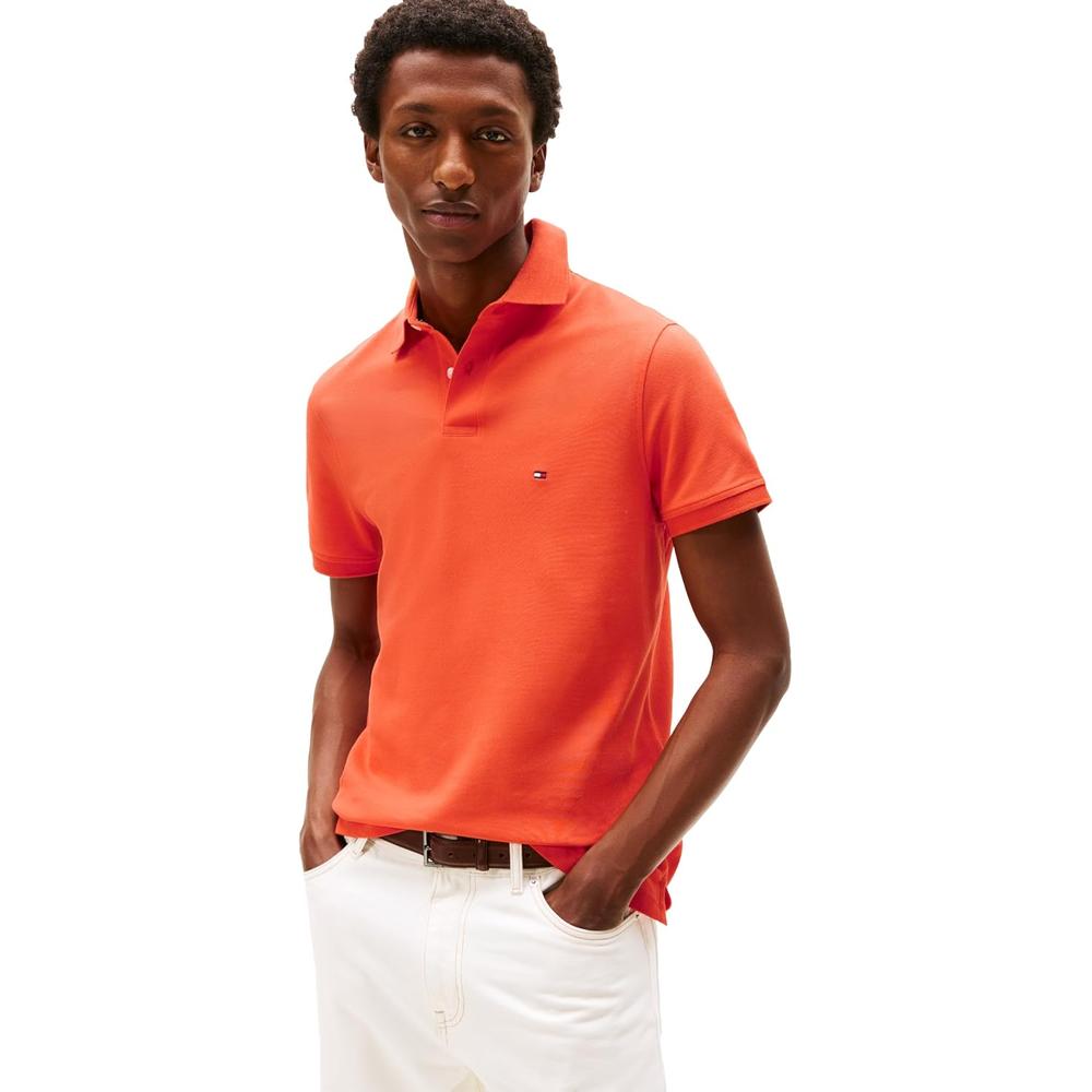 POLO PARA HOMBRE TOMMY HILFIGER 1985 REGULAR FIT MANGA CORTA NARANJA BRILLANTE - 1
