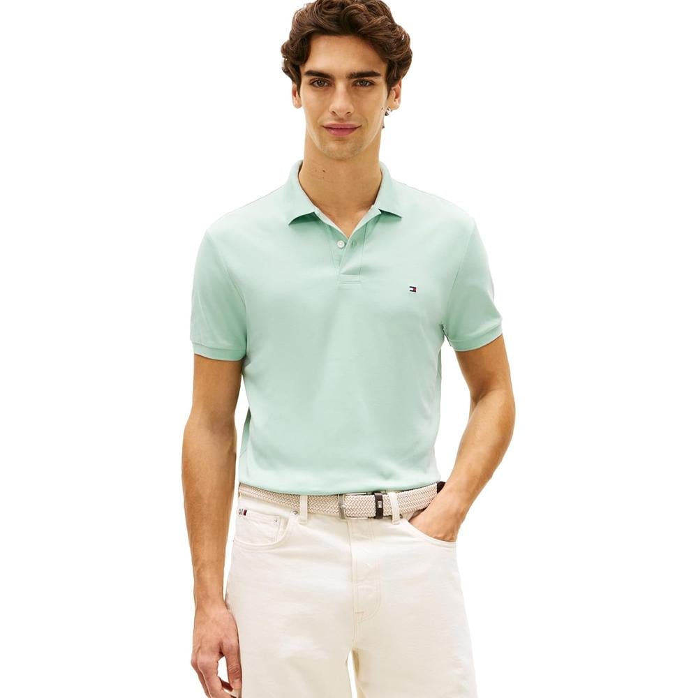 POLO PARA HOMBRE TOMMY HILFIGER REGULAR FIT MANGA CORTA MENTA APLASTADA - 1