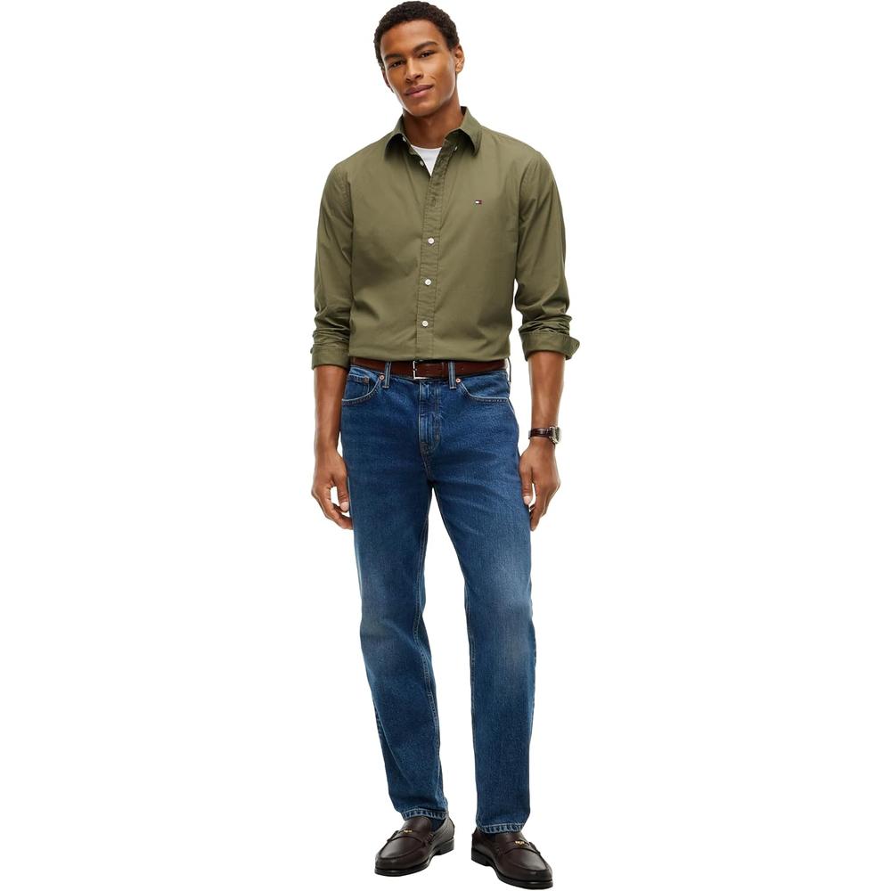 CAMISA PARA HOMBRE TOMMY HILFIGER REGULAR FIT MANGA LARGA VERDE HELECHO - 3
