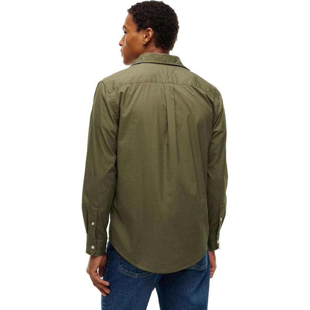 CAMISA PARA HOMBRE TOMMY HILFIGER REGULAR FIT MANGA LARGA VERDE HELECHO - 4