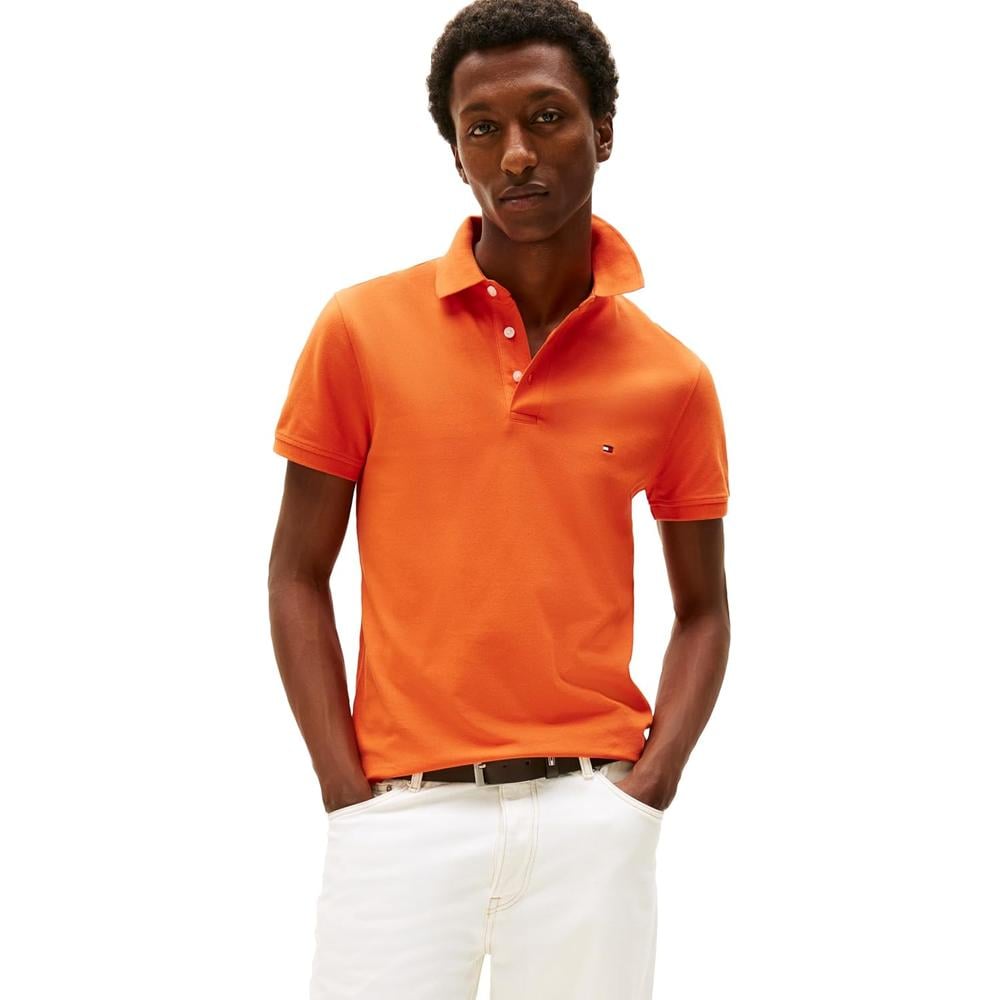 POLO PARA HOMBRE TOMMY HILFIGER 1985 SLIM FIT MANGA CORTA NARANJA BRILLANTE - 1