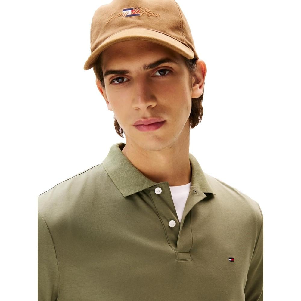 POLO PARA HOMBRE TOMMY HILFIGER LIQUID COTTON REGULAR FIT MANGA LARGA VERDE OLIVA - 2