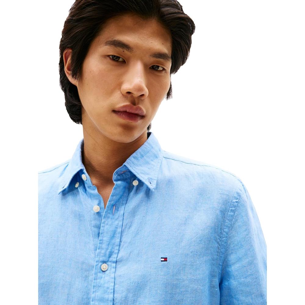 CAMISA PARA HOMBRE TOMMY HILFIGER MANGA CORTA LINO REGULAR FIT - 3