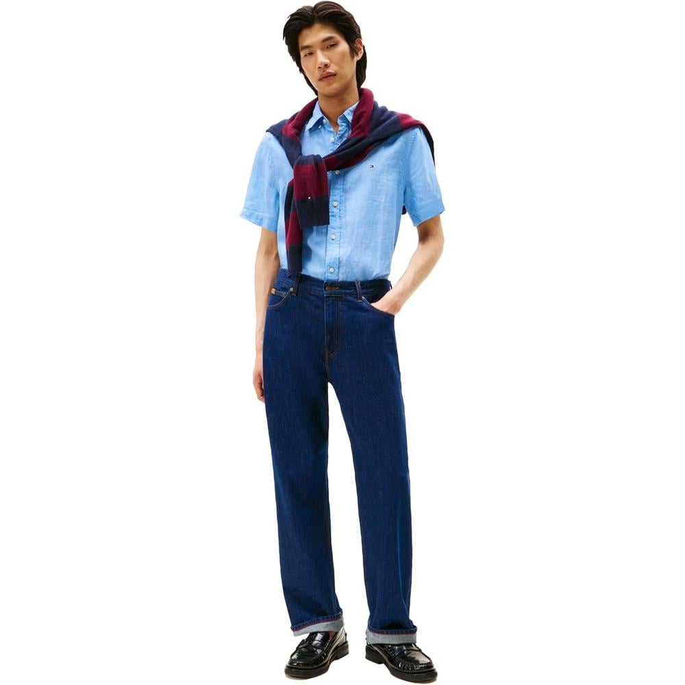 CAMISA PARA HOMBRE TOMMY HILFIGER MANGA CORTA LINO REGULAR FIT - 4