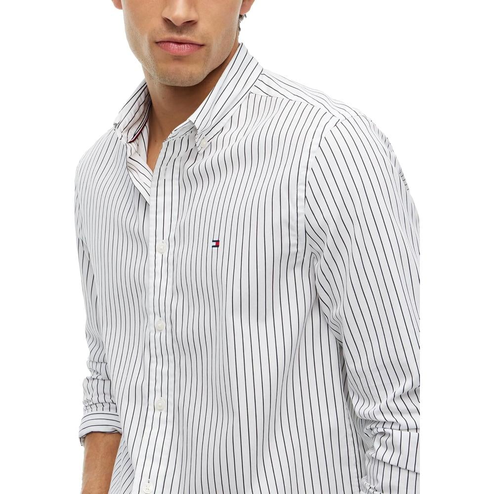 CAMISA PARA HOMBRE TOMMY HILFIGER REGULAR FIT MANGA LARGA BLANCO NEGRO - 2